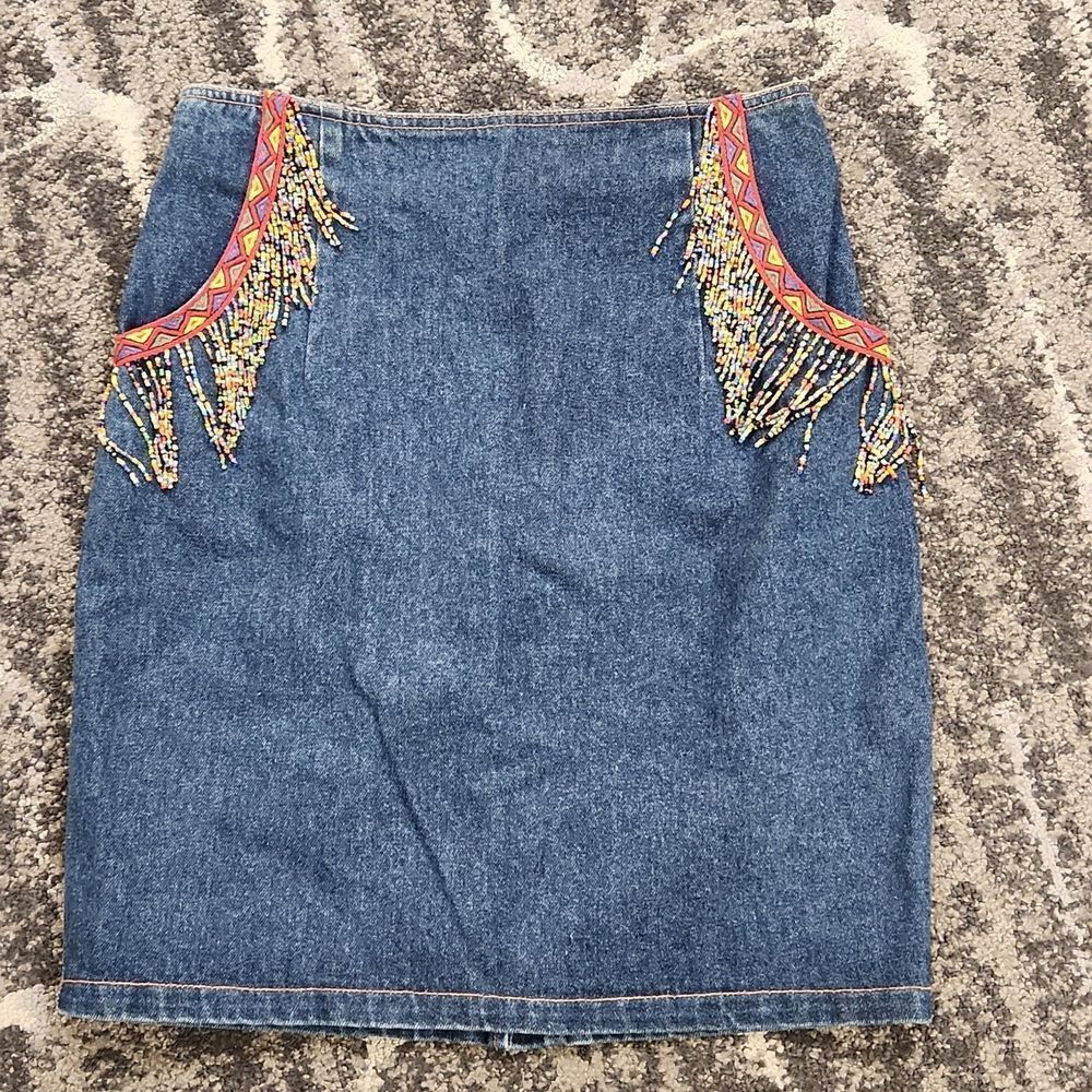Whittall & Shon Denim Skirt Aztec L